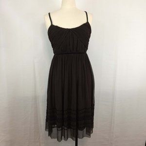 Maggy London Brown‎ Cocktail Dress with beaded trim